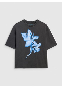 Damski t-shirt oversize z nadrukiem 4F 4FRSS25TTSHF2747 - czarny ze sklepu Sportstylestory.com w kategorii Bluzki damskie - zdjęcie 184195853