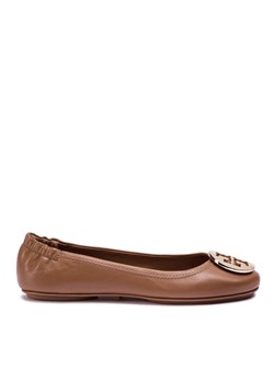 Baleriny Tory Burch Minnie Travel Ballet With Metal Logo 50393 Brązowy ze sklepu eobuwie.pl w kategorii Balerinki - zdjęcie 184196462