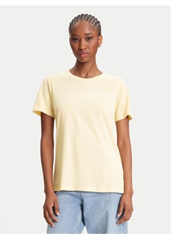 Tommy Hilfiger T-Shirt WW0WW40276 Żółty Regular Fit ze sklepu MODIVO w kategorii Bluzki damskie - zdjęcie 184197084