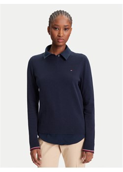 Tommy Hilfiger Sweter WW0WW44984 Granatowy Regular Fit ze sklepu MODIVO w kategorii Swetry damskie - zdjęcie 184197091