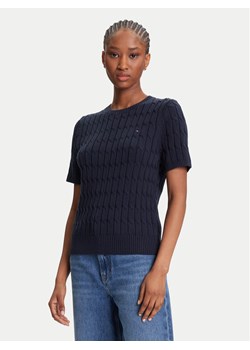 Tommy Hilfiger Sweter WW0WW45656 Granatowy Regular Fit ze sklepu MODIVO w kategorii Swetry damskie - zdjęcie 184197154