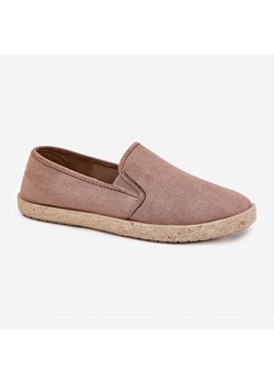 Boto Espadryle Tenisówki Męskie Z Eko Zamszu Ciemnobeżowe Lunaria beżowy ze sklepu ButyModne.pl w kategorii Trampki męskie - zdjęcie 184199251
