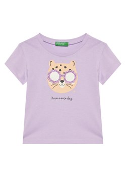United Colors Of Benetton T-Shirt 3096G10J8 Fioletowy Regular Fit ze sklepu MODIVO w kategorii Bluzki dziewczęce - zdjęcie 184199582