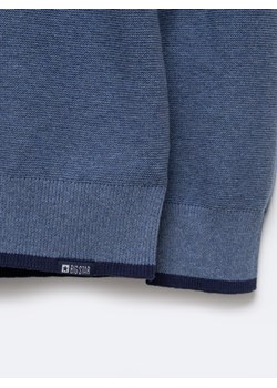 Sweter męski z półgolfem i krótkim zamkiem niebieski Samsonis 402 ze sklepu Big Star w kategorii Swetry męskie - zdjęcie 184200064