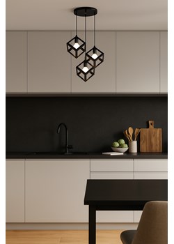 Czarna lampa wisząca 3 punktowa do kuchni DEVON z regulowanymi kloszami ze sklepu Lysne w kategorii Lampy wiszące - zdjęcie 184202004