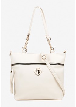 Biała Torebka Typu Shopper z Ozdobnymi Rączkami i Paskiem na Ramię Idaloriela ze sklepu renee.pl w kategorii Torby Shopper bag - zdjęcie 184202982