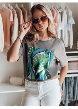 T-shirt damski z nadrukiem MUYUMBA grafitowy Dstreet RY2619 ze sklepu DSTREET.PL w kategorii Bluzki damskie - zdjęcie 184206243