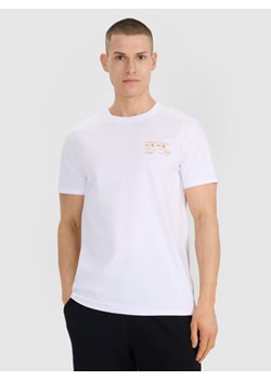 Męski t-shirt z nadrukiem 4F 4FRSS25TTSHM2994 - biały ze sklepu Sportstylestory.com w kategorii T-shirty męskie - zdjęcie 184208230