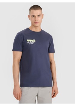 Męski t-shirt z nadrukiem 4F 4FRSS25TTSHM2996 - granatowy ze sklepu Sportstylestory.com w kategorii T-shirty męskie - zdjęcie 184208292