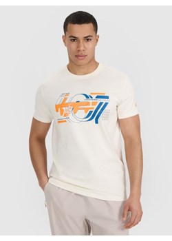 Męski t-shirt z nadrukiem 4F 4FRSS25TTSHM2998 - beżowy ze sklepu Sportstylestory.com w kategorii T-shirty męskie - zdjęcie 184208342