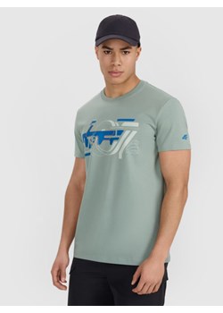 Męski t-shirt z nadrukiem 4F 4FRSS25TTSHM2998 - khaki ze sklepu Sportstylestory.com w kategorii T-shirty męskie - zdjęcie 184208354