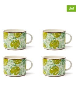 Trendy Kitchen by EXCÉLSA Kubki jumbo (4 szt.) &quot;Foliage&quot; w kolorze zielonym - 500 ml ze sklepu Limango Polska w kategorii Kubki - zdjęcie 184209104
