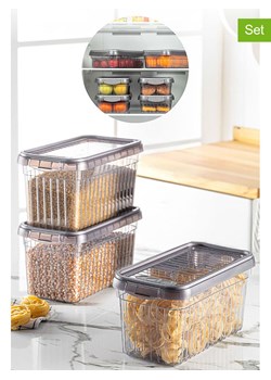 Violeta Home Pojemniki (3 szt.) w kolorze antracytowym - 4 l ze sklepu Limango Polska w kategorii Pojemniki kuchenne - zdjęcie 184209142