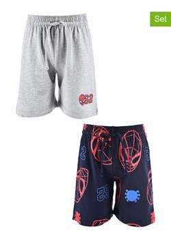 Spiderman Bermudy dresowe (2 pary) &quot;Spider-Man&quot; w kolorze szaro-granatowym ze sklepu Limango Polska w kategorii Spodenki chłopięce - zdjęcie 184209662