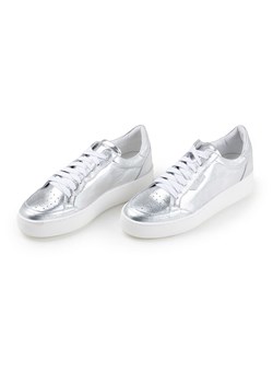 Anna Morellini Skórzane sneakersy &quot;Meliatelia&quot; w kolorze srebrnym ze sklepu Limango Polska w kategorii Trampki damskie - zdjęcie 184210381