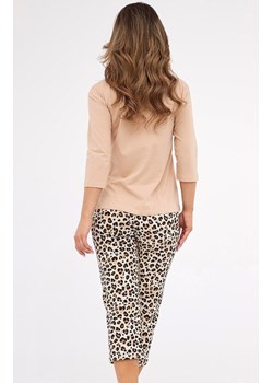 Bawełniana piżama damska 3/4 w panterę Plus Size 602/441, Kolor beżowy-panterka, Rozmiar 3XL, Cornette ze sklepu Primodo w kategorii Piżamy damskie - zdjęcie 184213213