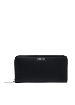 Calvin Klein Duży Portfel Damski Ck Must Large Zip Around Wallet K60K606698 Czarny ze sklepu MODIVO w kategorii Portfele damskie - zdjęcie 184214444