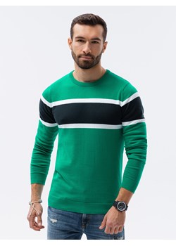 Sweter męski - zielony V4 E190 ze sklepu ombre w kategorii Swetry męskie - zdjęcie 184216393