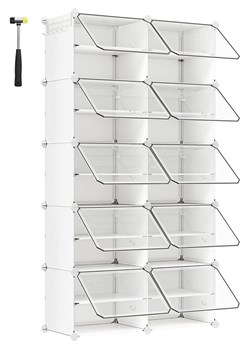 SONGMICS Regał w kolorze białym na buty - 82 x 152 x 32 cm ze sklepu Limango Polska w kategorii Szafy - zdjęcie 184217482