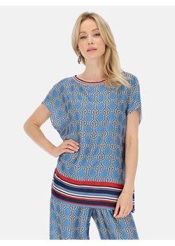 Wzorzysta bluzka o satynowym wykończeniu Potis & Verso Bagi ze sklepu Eye For Fashion w kategorii Bluzki damskie - zdjęcie 184218213