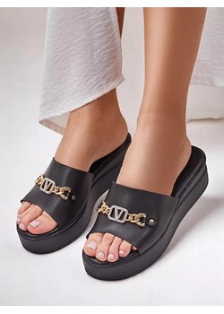 Royalfashion Damskie klapki na koturnie Dalimma ze sklepu royalfashion.pl w kategorii Klapki damskie - zdjęcie 184220764