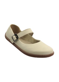 Skórzane półbuty Barefoot damskie beżowe Nika Komfort 1445 ze sklepu ulubioneobuwie w kategorii Półbuty damskie - zdjęcie 184220954