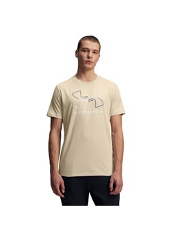 Męski t-shirt z nadrukiem Under Armour UA Gl Foundation Update SS - beżowy ze sklepu Sportstylestory.com w kategorii T-shirty męskie - zdjęcie 184221190