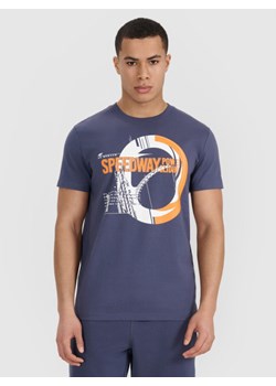 Męski t-shirt z nadrukiem 4F 4FRSS25TTSHM2999 - granatowy ze sklepu Sportstylestory.com w kategorii T-shirty męskie - zdjęcie 184221313