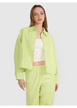 Damska koszula oversize 4F 4FRSS25TSHIF130 -żółta ze sklepu Sportstylestory.com w kategorii Koszule damskie - zdjęcie 184221462