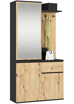Nowoczesna garderoba do przedpokoju czarny + dąb artisan W9-K22 ze sklepu Edinos.pl w kategorii Szafy - zdjęcie 184226414
