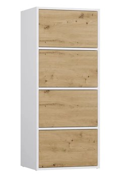 Nowoczesny regał zamykany biały + dąb artisan P7-A76 ze sklepu Edinos.pl w kategorii Regały i witryny - zdjęcie 184226421