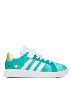 Sneakersy adidas Disney Jasmine Grand Court 2.0 JR4919 Turkusowy ze sklepu eobuwie.pl w kategorii Buty sportowe dziecięce - zdjęcie 184227213