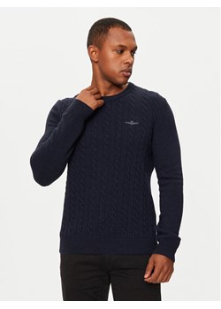 Aeronautica Militare Sweter 242MA1484L417 Granatowy Regular Fit ze sklepu MODIVO w kategorii Swetry męskie - zdjęcie 184227851