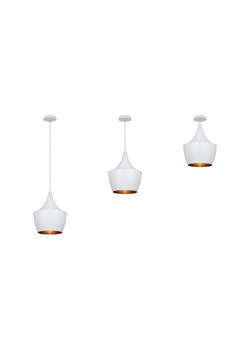 Biała nowoczesna lampa wisząca LED do kuchni metalowa LOLLIPOP ze złotym wnętrze ze sklepu Lysne w kategorii Lampy wiszące - zdjęcie 184228804
