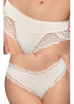 Moraj 2-pak figi damskie bikini wykończone koronką BCL1900-008_2, Kolor ecru-wzór, Rozmiar S, Moraj ze sklepu Intymna w kategorii Majtki damskie - zdjęcie 184231202
