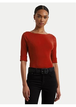LAUREN RALPH LAUREN Bluzka 200654963193 Czerwony Slim Fit ze sklepu MODIVO w kategorii Bluzki damskie - zdjęcie 184231772