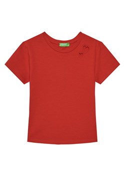 United Colors Of Benetton T-Shirt 3P4ZC10O0 Czerwony Slim Fit ze sklepu MODIVO w kategorii Bluzki dziewczęce - zdjęcie 184231790
