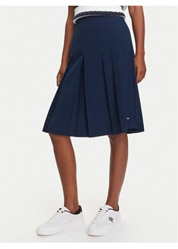 Tommy Hilfiger Spódnica plisowana WW0WW46796 Granatowy Regular Fit ze sklepu MODIVO w kategorii Spódnice - zdjęcie 184231862