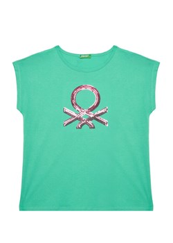 United Colors Of Benetton T-Shirt 3I1XC10P1 Zielony Regular Fit ze sklepu MODIVO w kategorii Bluzki dziewczęce - zdjęcie 184235200