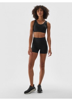 Damskie legginsy krótkie treningowe 4F 4FWAW24TFSTF010 - czarne ze sklepu Sportstylestory.com w kategorii Szorty - zdjęcie 184236330