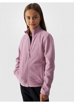 Dziewczęcy polar rozpinany bez kaptura 4F 4FJWMM00TFLEF261 - różowy ze sklepu Sportstylestory.com w kategorii Bluzy dziewczęce - zdjęcie 184236374