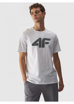 Męski t-shirt z nadrukiem 4F 4FWMM00TTSHM1844 - biały ze sklepu Sportstylestory.com w kategorii T-shirty męskie - zdjęcie 184236412