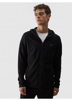 Męski polar rozpinany z kapturem 4F 4FWMM00TFLEM290 - czarny ze sklepu Sportstylestory.com w kategorii Bluzy męskie - zdjęcie 184236611