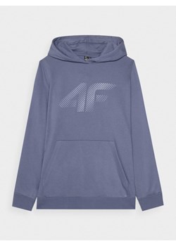 Męska bluza dresowa nierozpinana z kapturem 4F 4FWMM00TSWSM1766 - niebieska ze sklepu Sportstylestory.com w kategorii Bluzy męskie - zdjęcie 184236684