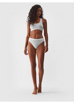 Damska bielizna codzienna stringi (2-pack) 4F 4FWMM00UPTSF026 - szara ze sklepu Sportstylestory.com w kategorii Majtki damskie - zdjęcie 184236711