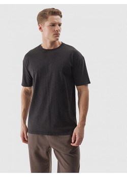 Męski t-shirt oversize 4F 4FWSS24TTSHM1316 - czarny ze sklepu Sportstylestory.com w kategorii T-shirty męskie - zdjęcie 184236830