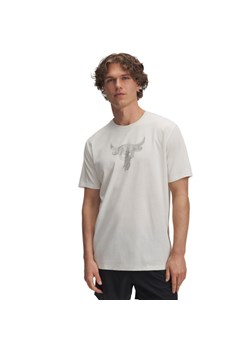 Męska koszulka treningowa Under Armour Project Rock Brahma Bull - biała ze sklepu Sportstylestory.com w kategorii T-shirty męskie - zdjęcie 184237021