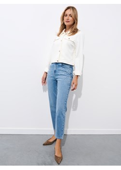 Mohito - Jeansy mom slim z ozdobnymi elementami - niebieski ze sklepu Mohito w kategorii Jeansy damskie - zdjęcie 184239134