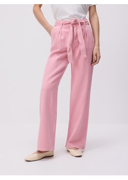 Reserved - Jeansy wide leg z wiązaniem - różowy ze sklepu Reserved w kategorii Jeansy damskie - zdjęcie 184240710