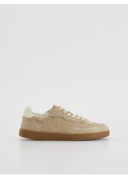 Reserved - Skórzane sneakersy - beżowy ze sklepu Reserved w kategorii Buty sportowe męskie - zdjęcie 184240733